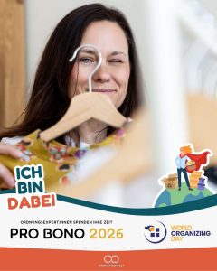 ordnungscoach Antje von happy space berlin im ich bin dabei Logo von der Ordnungswelt.