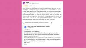 5 Sterne Rezension für happy space berlin